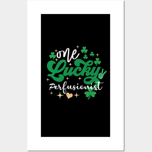 one lucky Perfusionist clover simplistic st patricks Wall Art by NIKA13